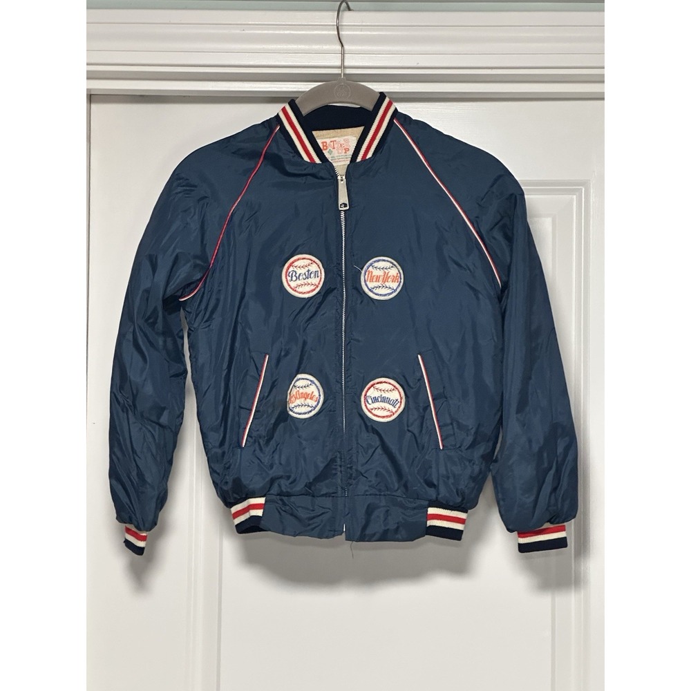 Vintage 1950s Kids Youth Baseball Jacket w/MLB Patches
